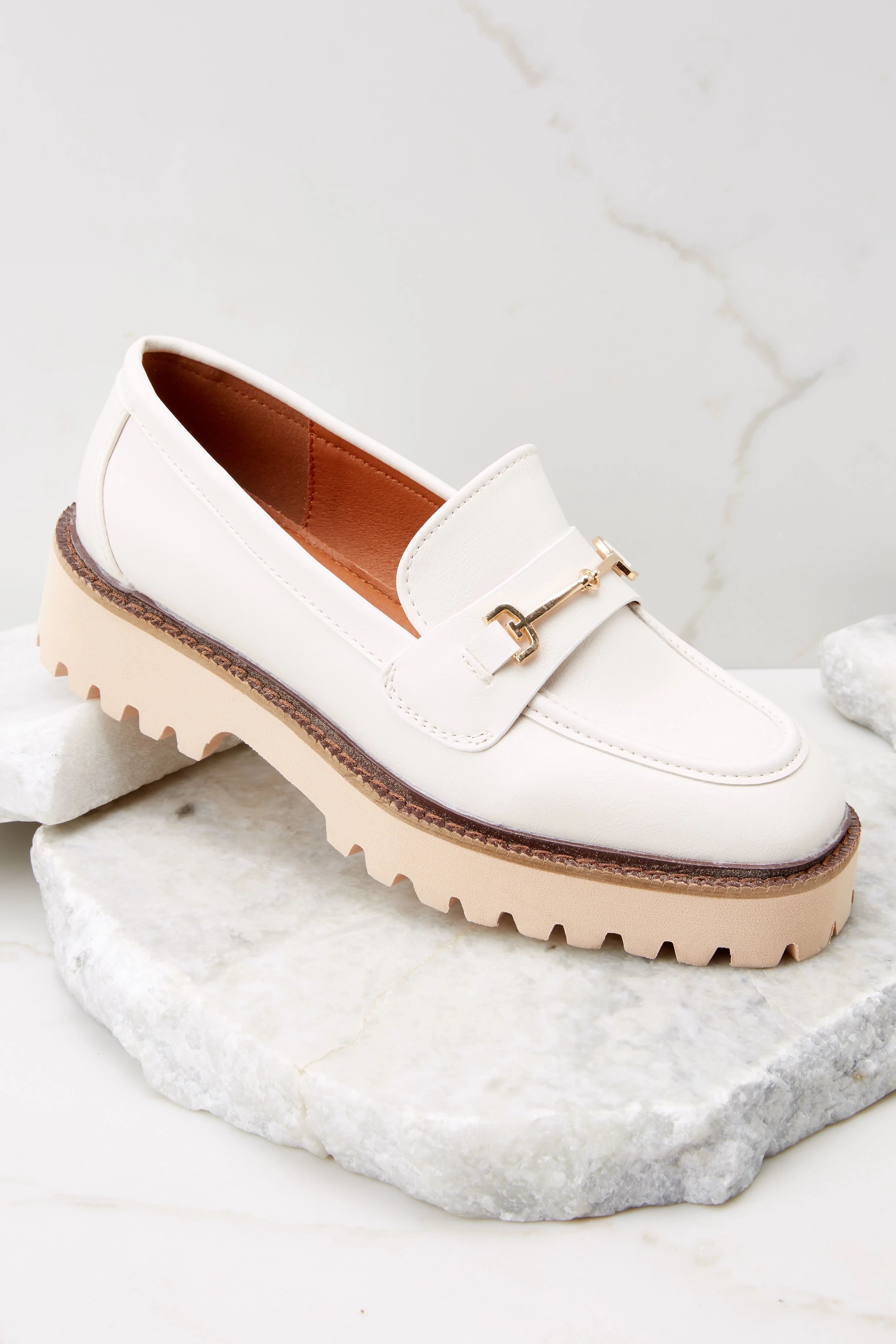 Slip Into Style Ivory Loafers | Red Dress 