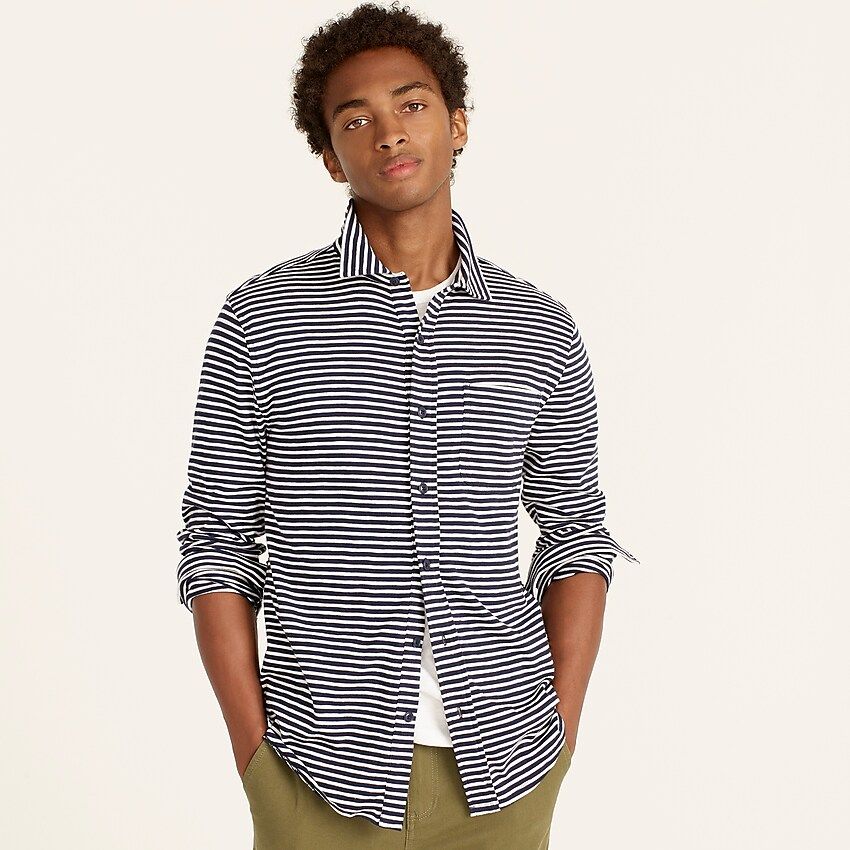 Garment-dyed Harbor shirt in stripe | J.Crew US