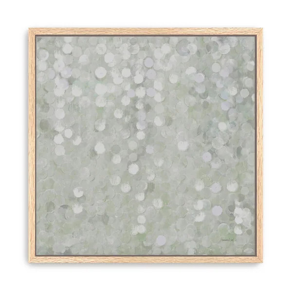 Lumagallerie Shimmering Cascade Framed Canvas Giclee - 22 x 22 - Oak Frame | Bed Bath & Beyond