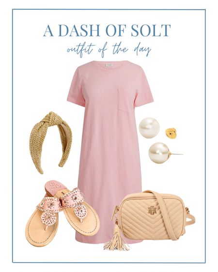 An easy, breezy summer outfit! I love a good t-shirt dress and this pale pink one paired with rattan and tan naturals is the perfect little match. 

Summer outfit, t-shirt dress, neutrals, travel outfit, summer dress, rattan, pearls, preppy, preppy outfit, brunch, brunch outfit, shopping outfit, classic style, mom style, casual style, J.Crew, J.Crew Factory 

#LTKstyletip #LTKunder100 #LTKSeasonal