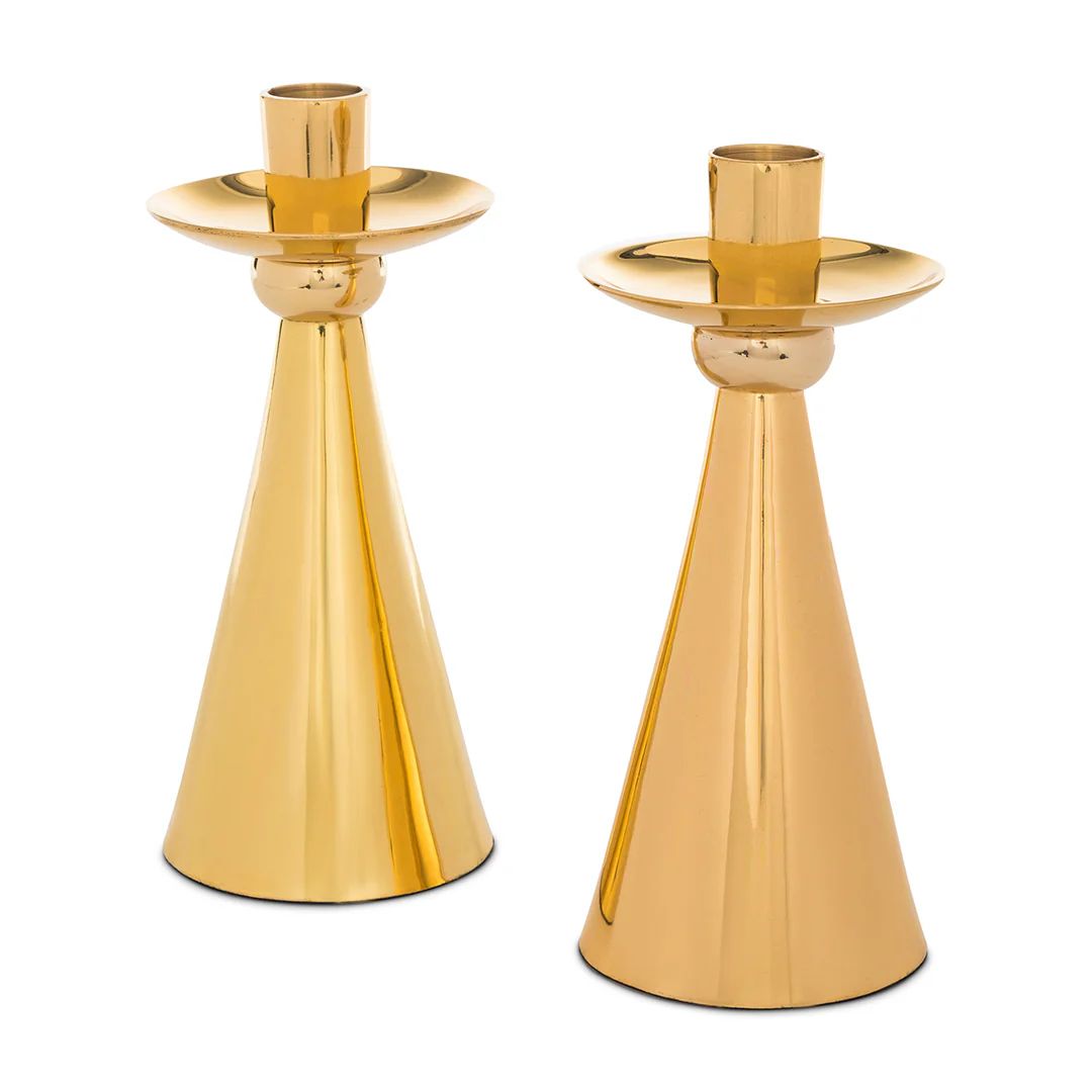 Mid-Century Candlesticks, Brass (Pair) | Fete Home LLC