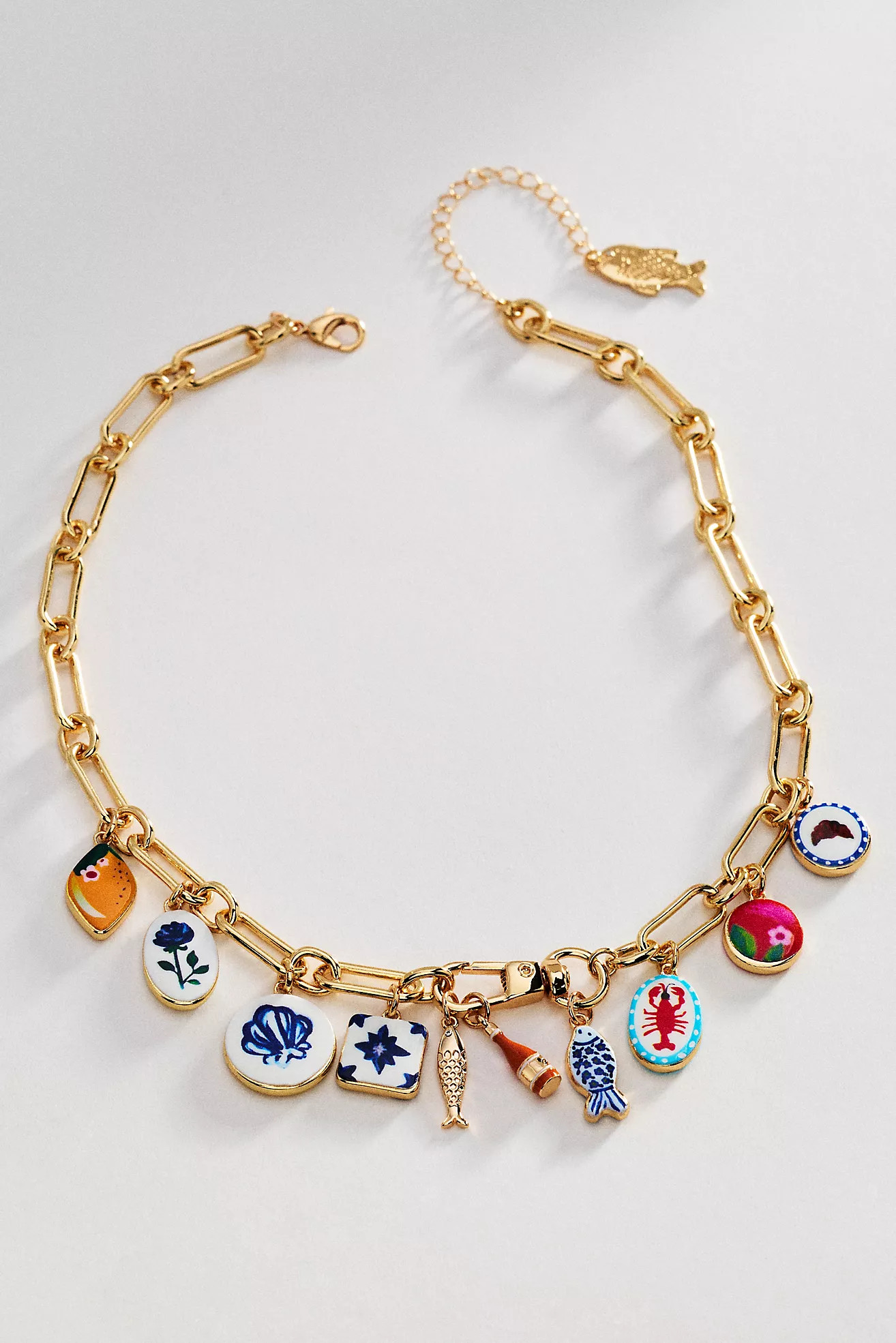 Mosaic Fish Charm Necklace | Anthropologie (US)