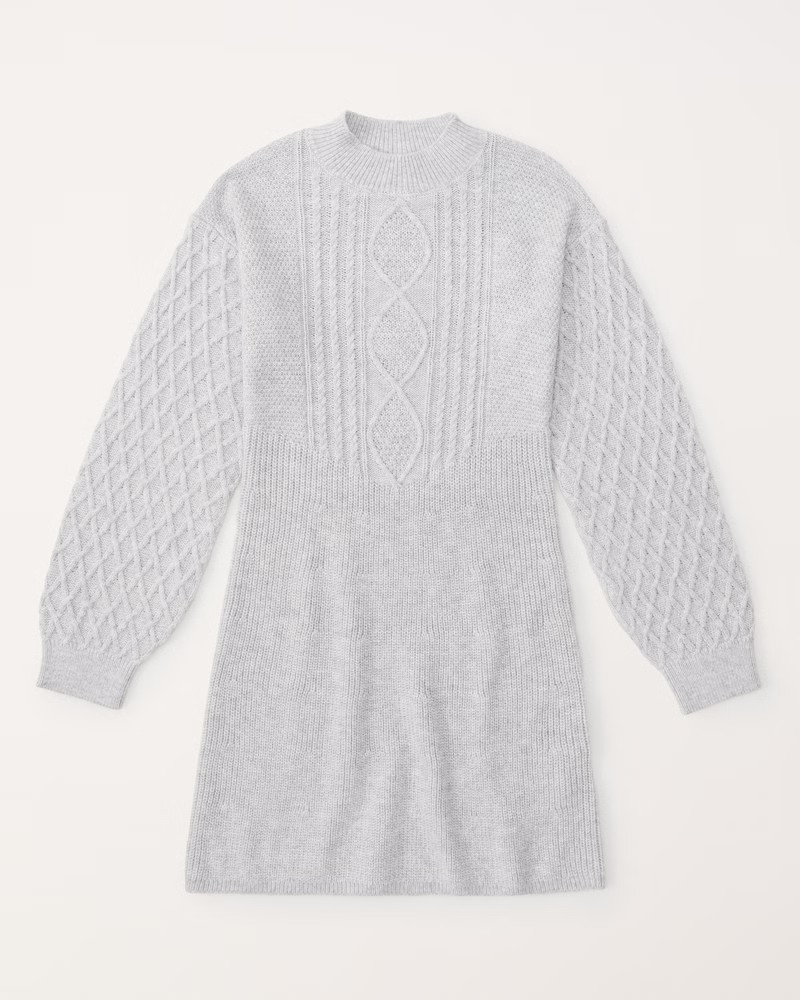 cable mockneck sweater dress | Abercrombie & Fitch (US)