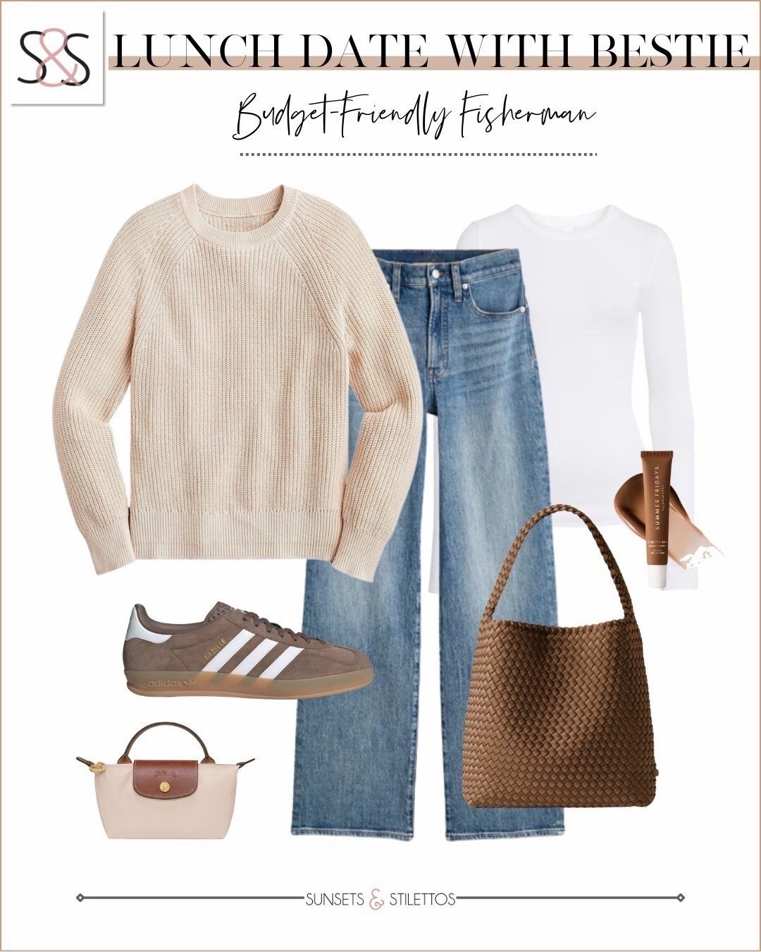 This organic cotton fisherman sweater is so warm but it has an amazing weight! Loving these wide leg jeans as spring work outfit!

Sunsets and Stilettos, workwear, adidas sneakers 

#LTKmomlife #LTKSeasonal #LTKOver40