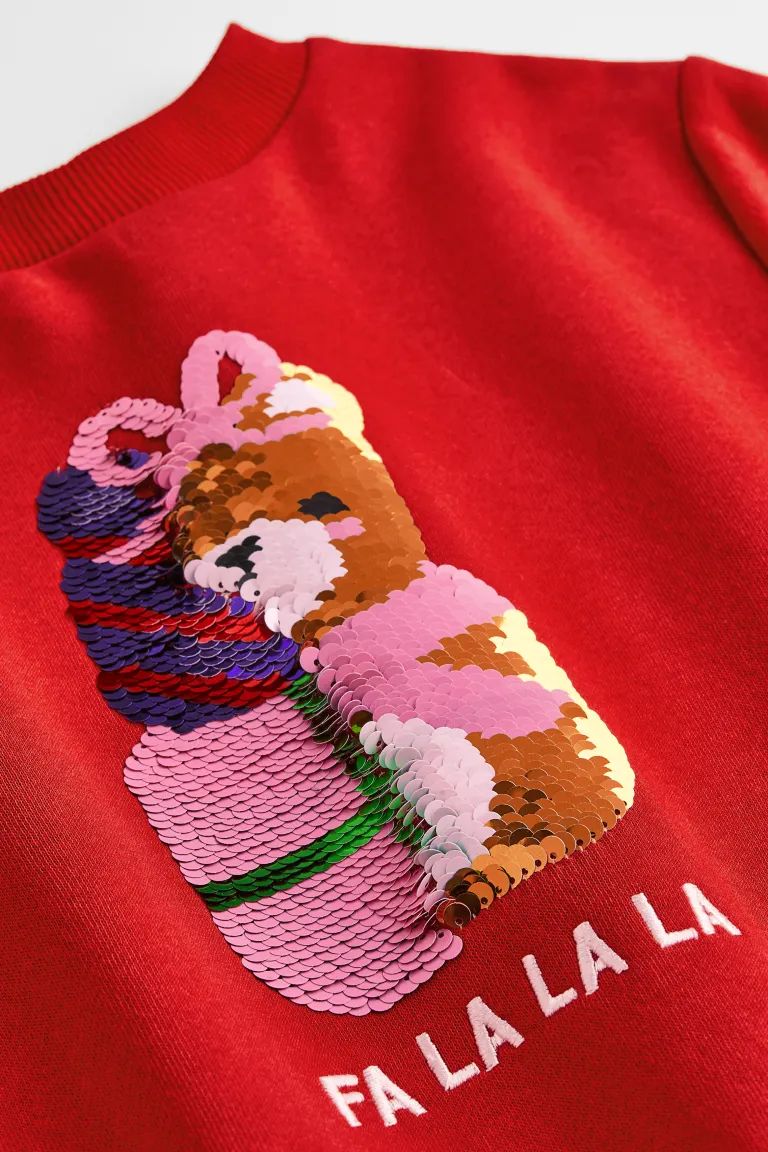 Oversized Sweatshirt - Red/bear - Kids | H&M US | H&M (US + CA)