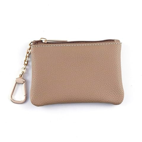 Full Grain Leather Coin Purse with Key Chain - Small Change Purse Keychain Card Holder Pouch Smal... | Amazon (US)