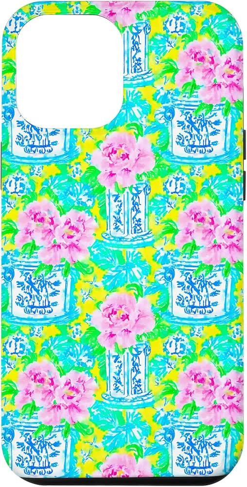 iPhone 13 Pro Max Preppy Chinoiserie Modern Peonies Ginger Jar Grandmillennial Case | Amazon (US)