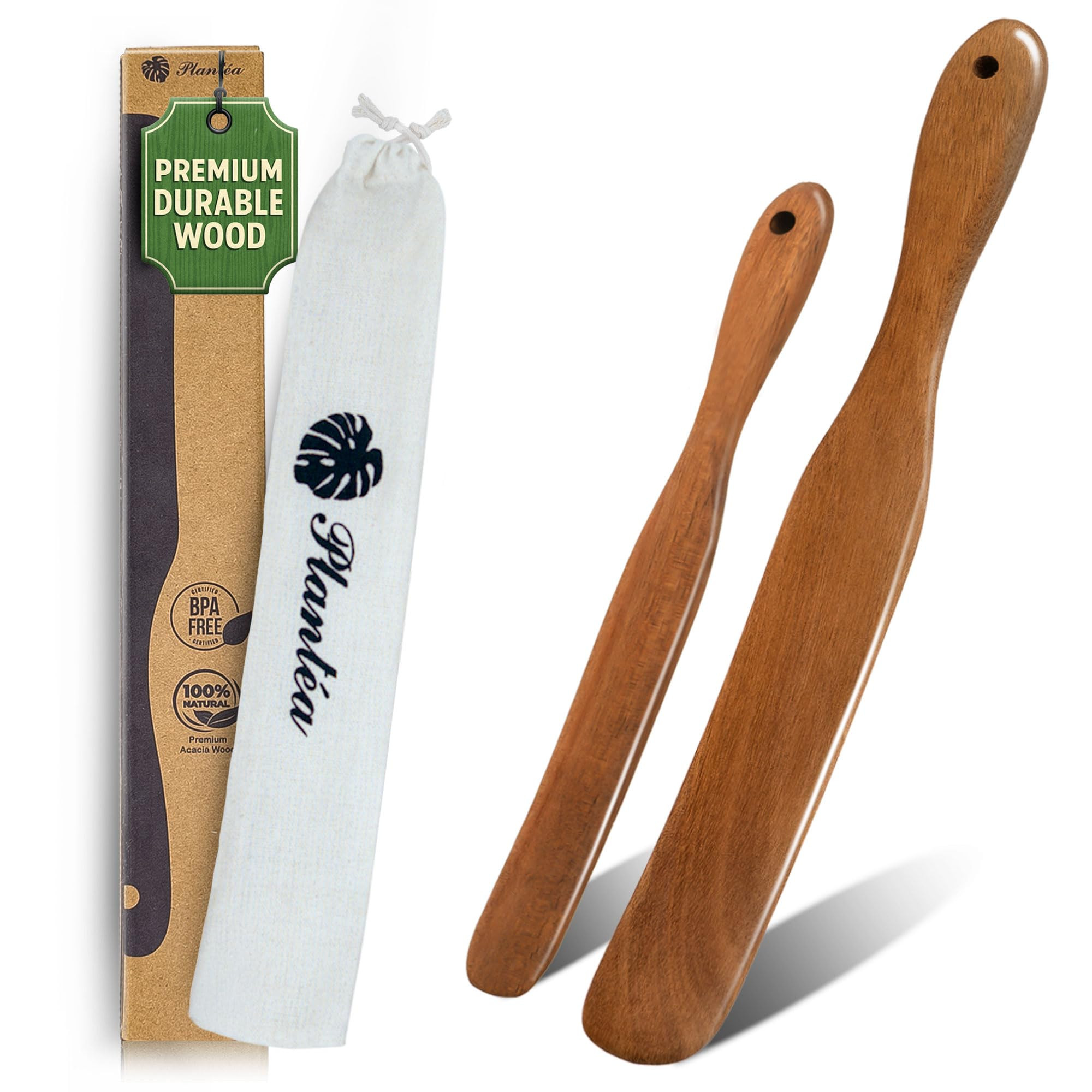 Skinny Spurtle Set of 2 – Acacia Wood Spurtle Spatula & Wooden Spurtle for Sourdough Starter, S... | Amazon (US)