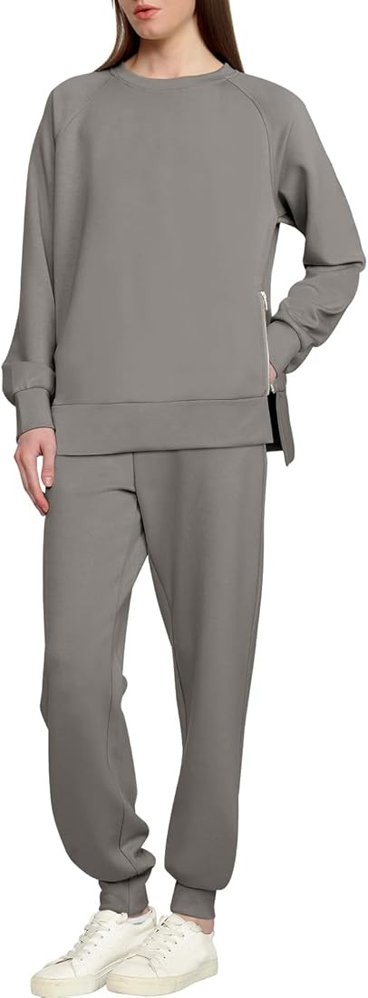 ANRABESS Women 2 Piece Outfits Sweat Set Oversized Crewneck Sweatshirts Jogger Sweatpants Fashion... | Amazon (US)