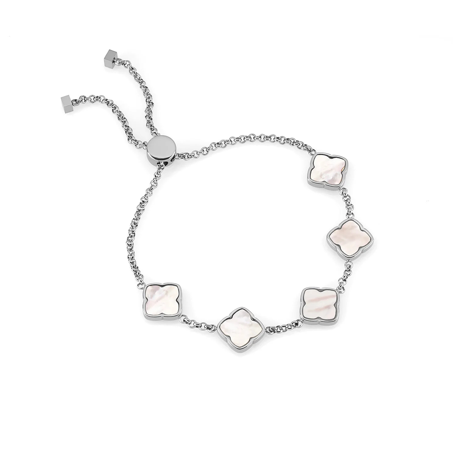 Multi Pearl Clover Bracelet (Silver) | Abbott Lyon