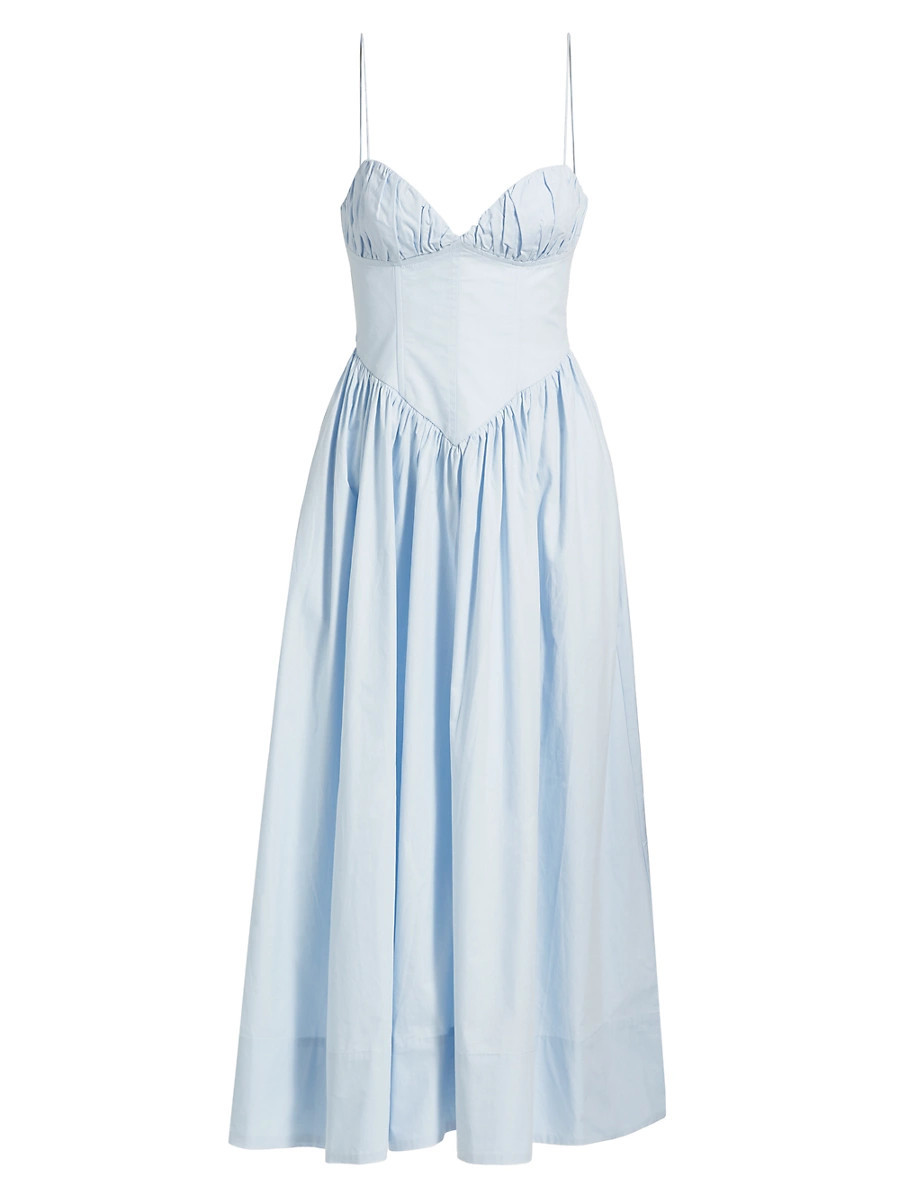 Women's Carmine Cotton Fit & Flare Midi-Dress - Glacier - Size Large | Saks Fifth Avenue
