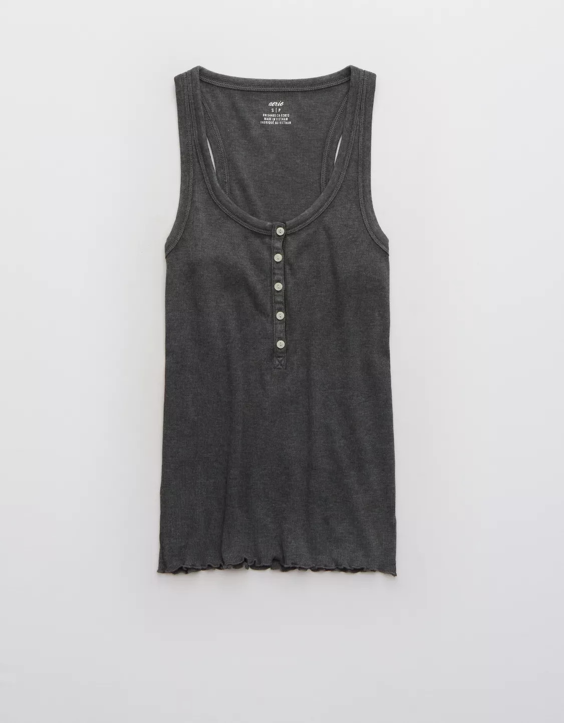 Aerie No BS Lettuce Trim Henley Tank Top | American Eagle Outfitters (US & CA)