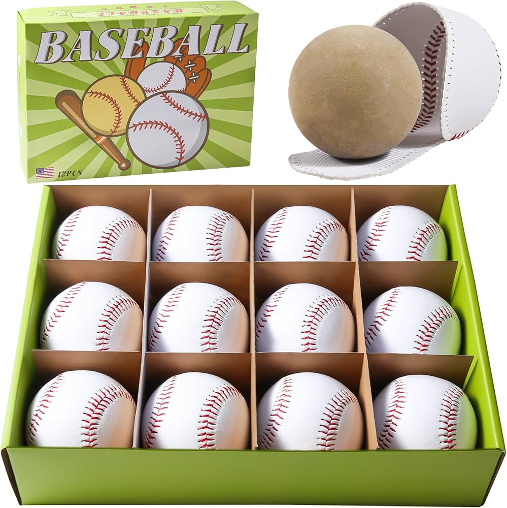 12 Pack Standard Size T-Ball Training Baseballs - Youth/High School Baseball Bulk Practice Balls,... | Amazon (US)