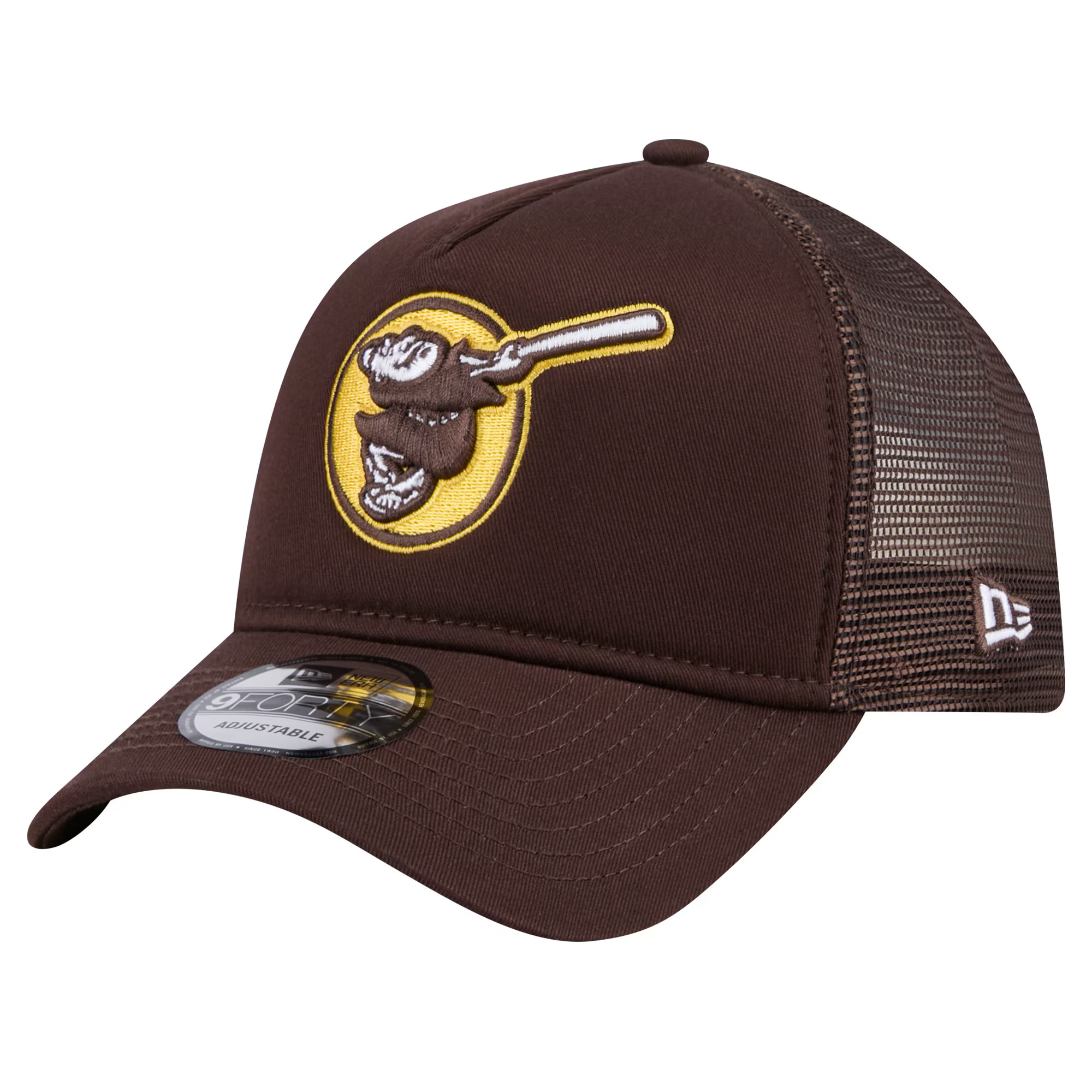 Men's San Diego Padres New Era Brown 9FORTY A-Frame Trucker Adjustable Hat | MLB Shop