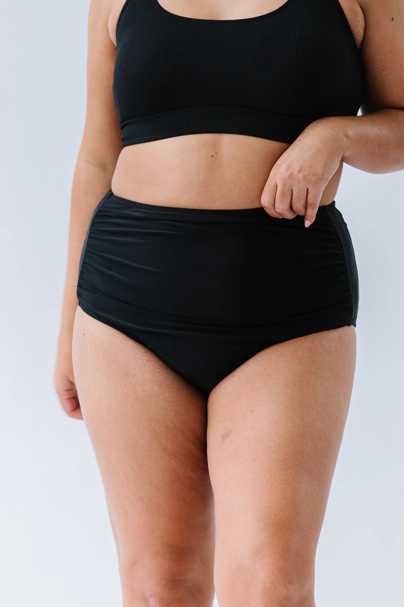 High Rise Barefoot Bottom | Black | Coral Reef Swim