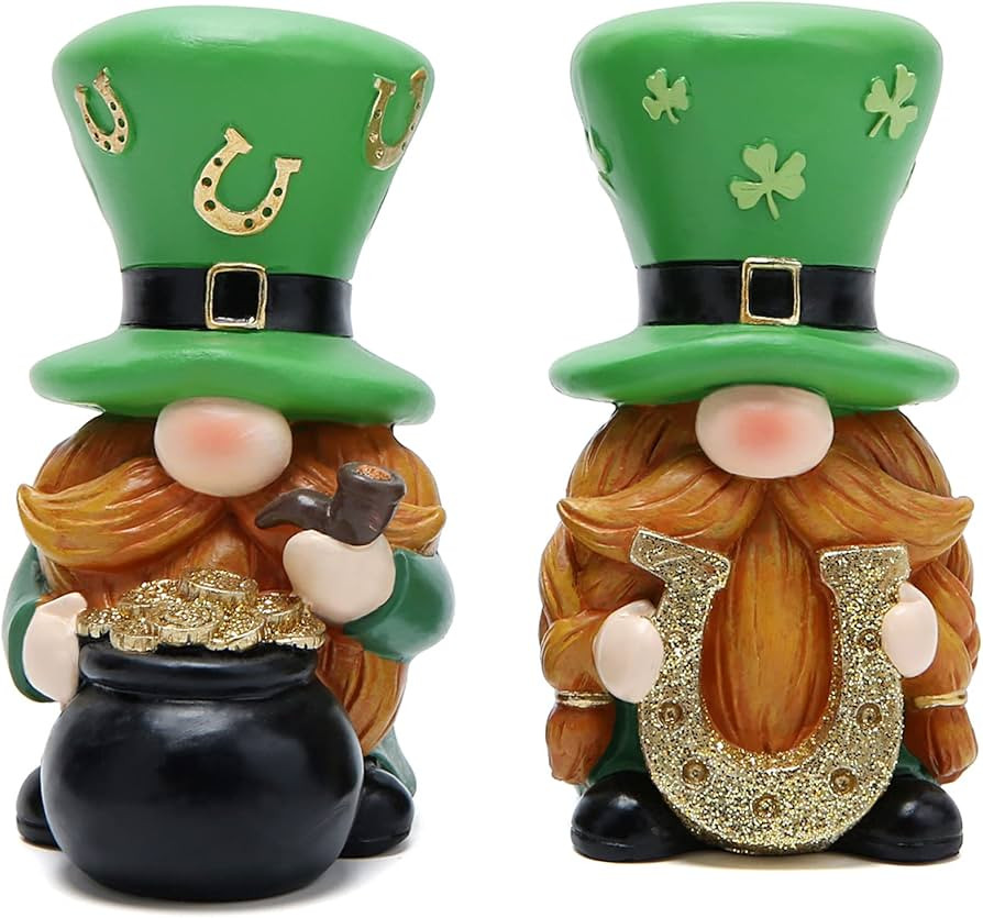 Hodao 2 PCS Spring St Patricks Day Gnomes Decorations Beard Elf Decor Home Table Ornament Decor D... | Amazon (US)