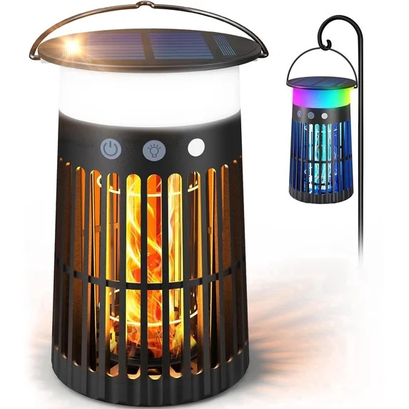 Solar Bug Zapper Outdoor with Flame & RGB Light, Aenkyo Electric Mosquito Killer, 2,100 Sq.ft.Cov... | Walmart (US)