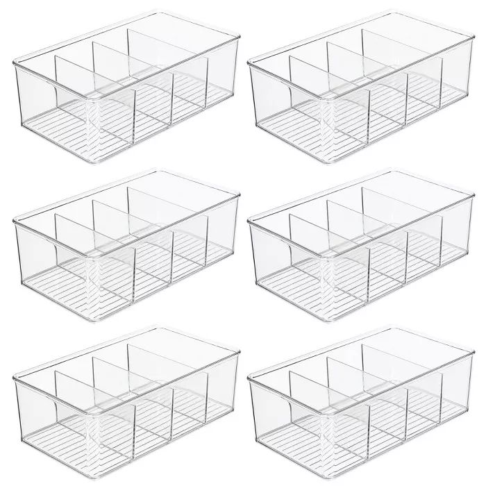 mDesign Plastic Kitchen Pantry Food Storage Organizer Bin, 6 Pack - Clear | Target