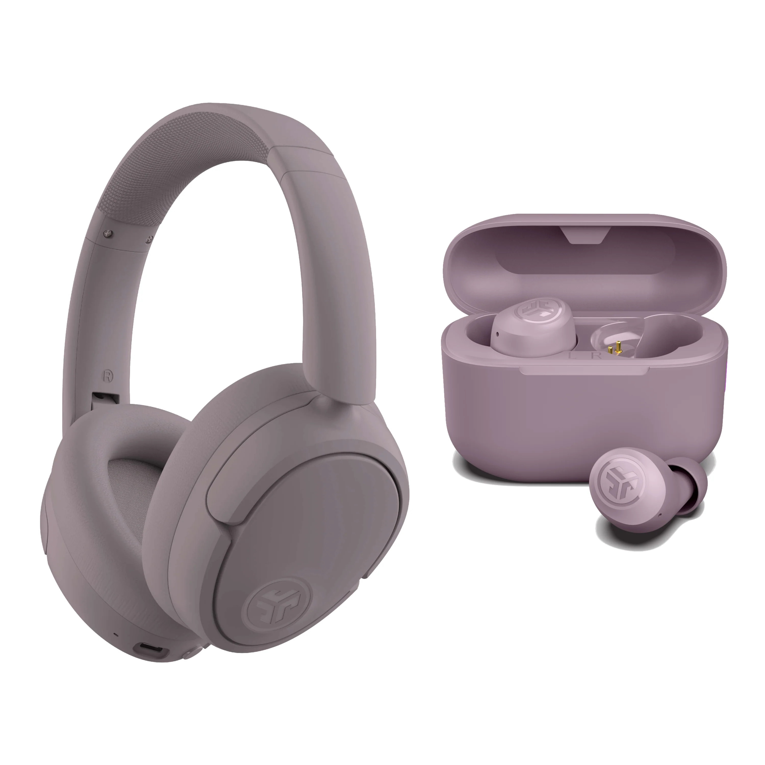 JBuds Lux ANC Headphones & Go Pop+ Mauve Gift Set | JLab