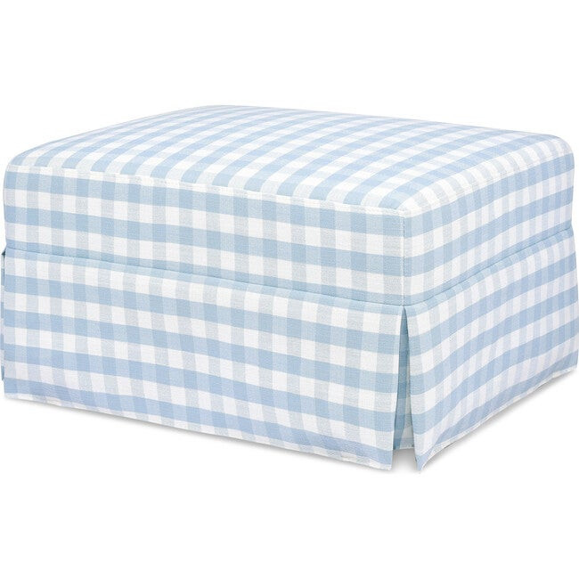 Maisonette x Namesake Crawford Gliding Ottoman, Blue Gingham | Maisonette