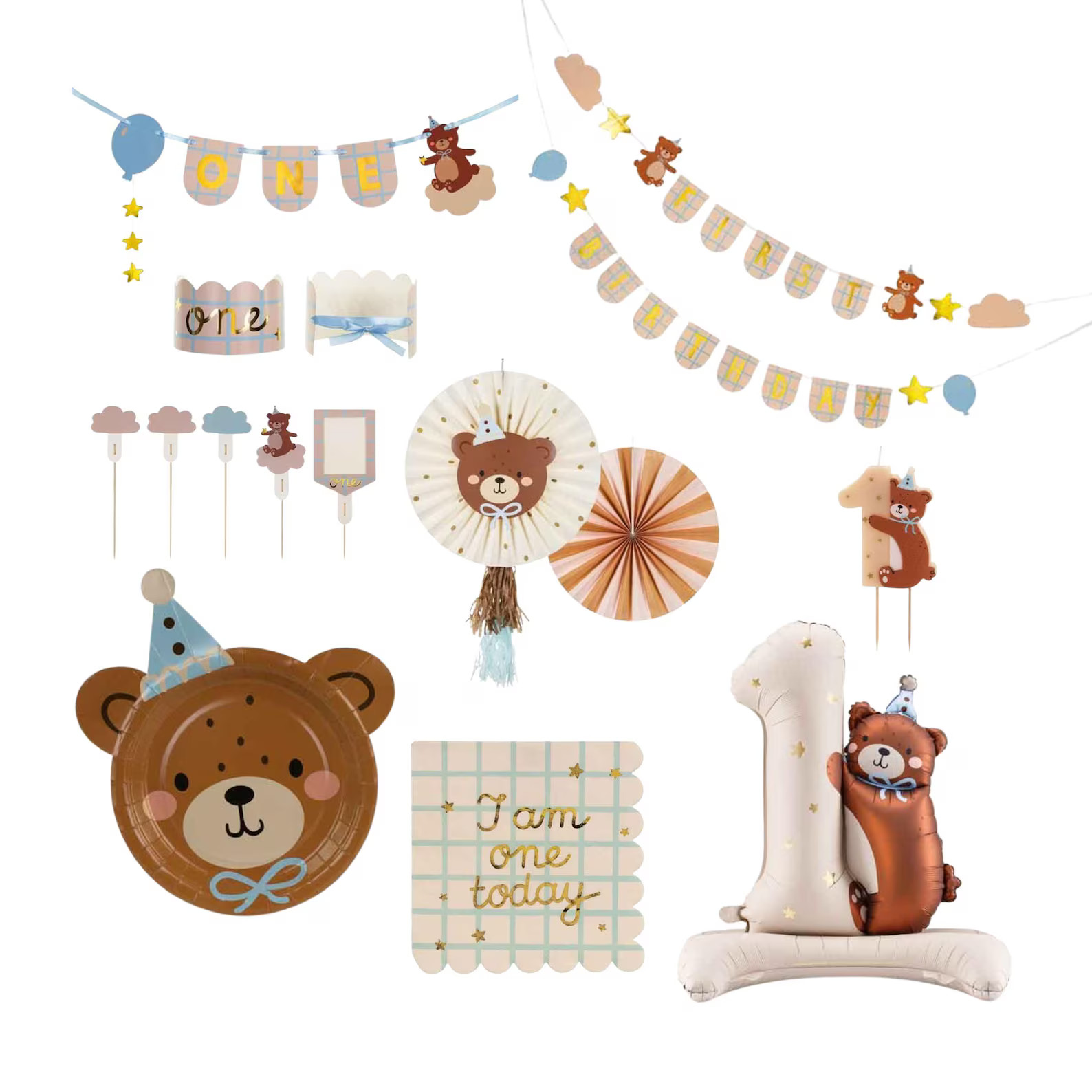 Teddy Bear 1st Birthday Decorations, One Bunting, One today, First Birthday Party, First Birthday... | Etsy (US)