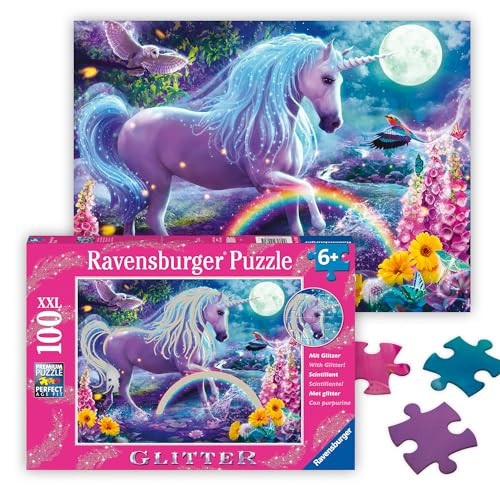 Ravensburger - Glitter Unicorn - 100 Piece Jigsaw Puzzle - Exciting, Colorful Scene of a Glittery, Magical Unicorn - Birds & More - Premium Quality - Ideal Gift - Screen-Free Fun - Children Age 6+ | Amazon (US)