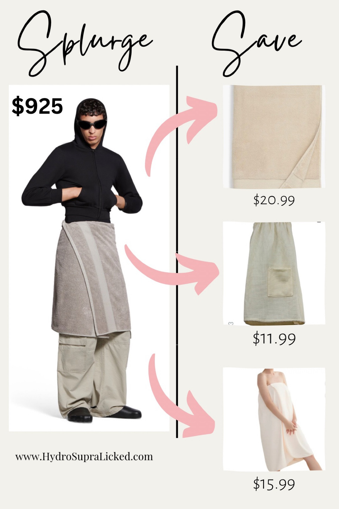 Spurge or save on the hot towel skirt trend? BALENCIAGA TOWEL SKIRT IN BEIGE
$ 925
Balenciaga Towel Skirt in beige terry cotton is from look 30 of Balenciaga’s Spring 24 Collection.
Nordstrom Hydrocotton Bath Towel 27% off for Black Friday
Walmart’s Ladies Wearable Bath Towel Adjustable Variety Tube Top Bath Skirt Suitable for SPA Beauty Swimming
Amazon’s Women's Waffle Body Bath Wrap Towel (Beige)

#LTKHoliday #LTKGiftGuide #LTKCyberWeek