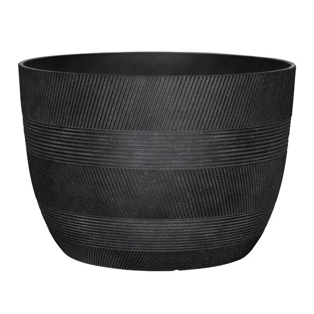 Better Homes & Gardens Hannah Black Resin Planter, 19.9in x 19.9in x 13.7in | Walmart (US)