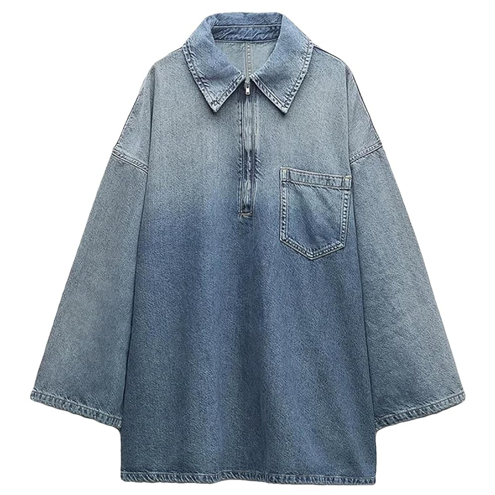 UIOKLMJH Sexy Denim Dress for Women Turn-Down Collar Ong Sleeve Elegant | Amazon (US)