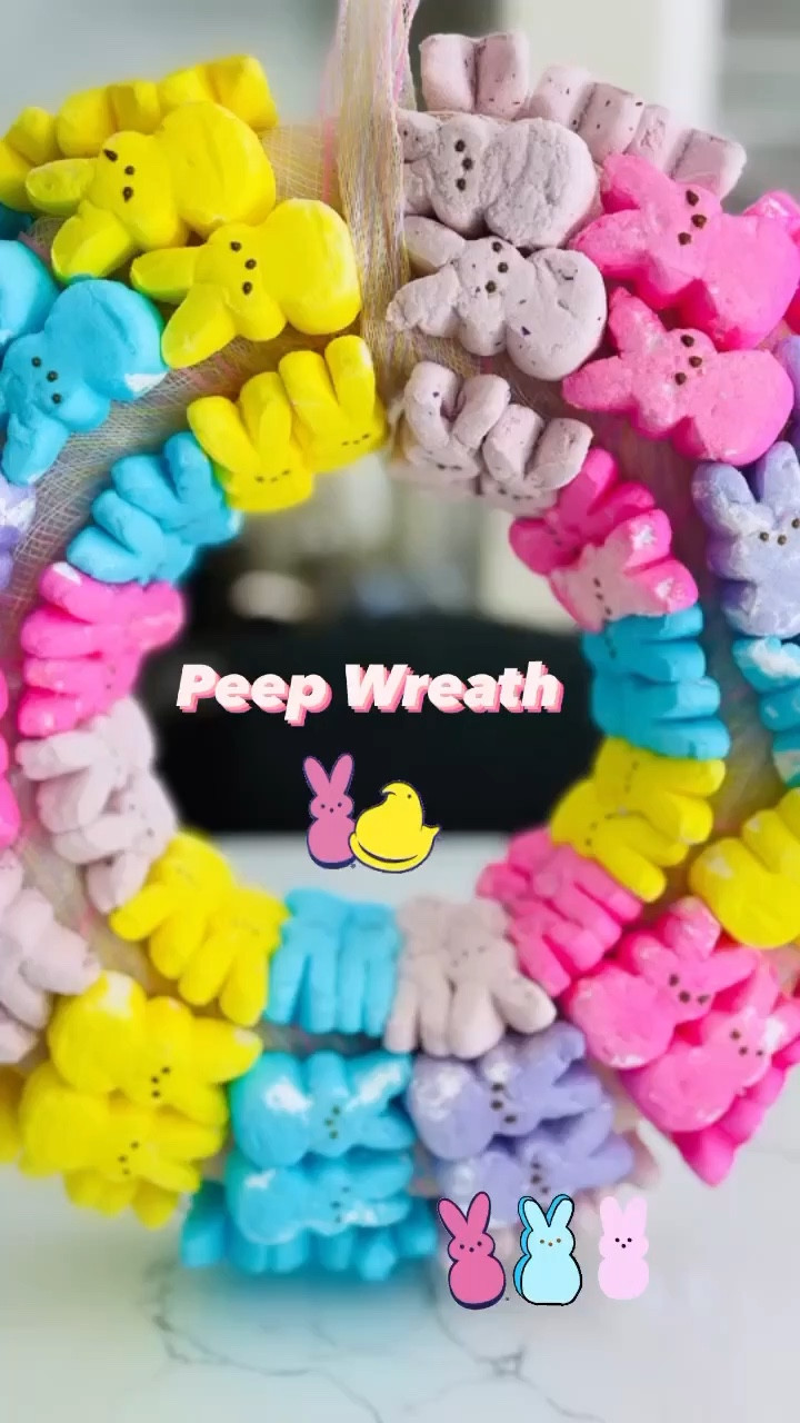 Peep Wreath Easy Easter DIY 🐰All you need is a styrofoam wreath, toothpicks, Peeps and ribbon. Easter decorations | Easter gift | Easter wreath 

#LTKhome #LTKSeasonal