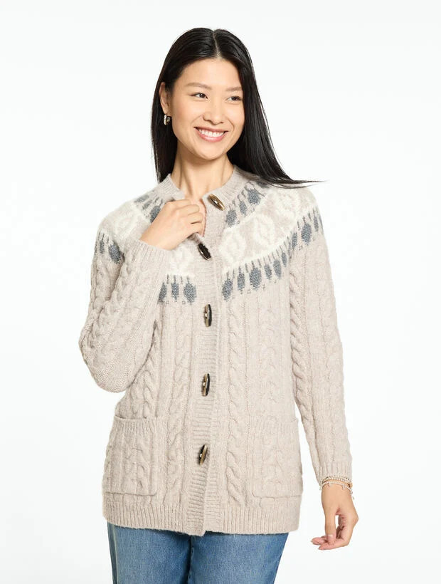 Cable Knit Cardigan - Fair Isle | Talbots