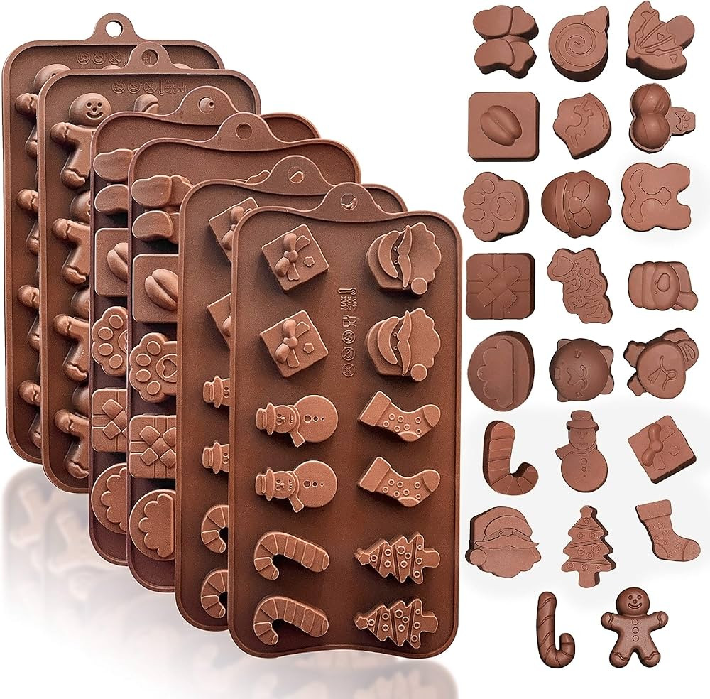 KITCHENATICS Nonstick BPA-free Chocolate Silicone Molds Christmas Designs, Novelty Silicone Candy... | Amazon (US)