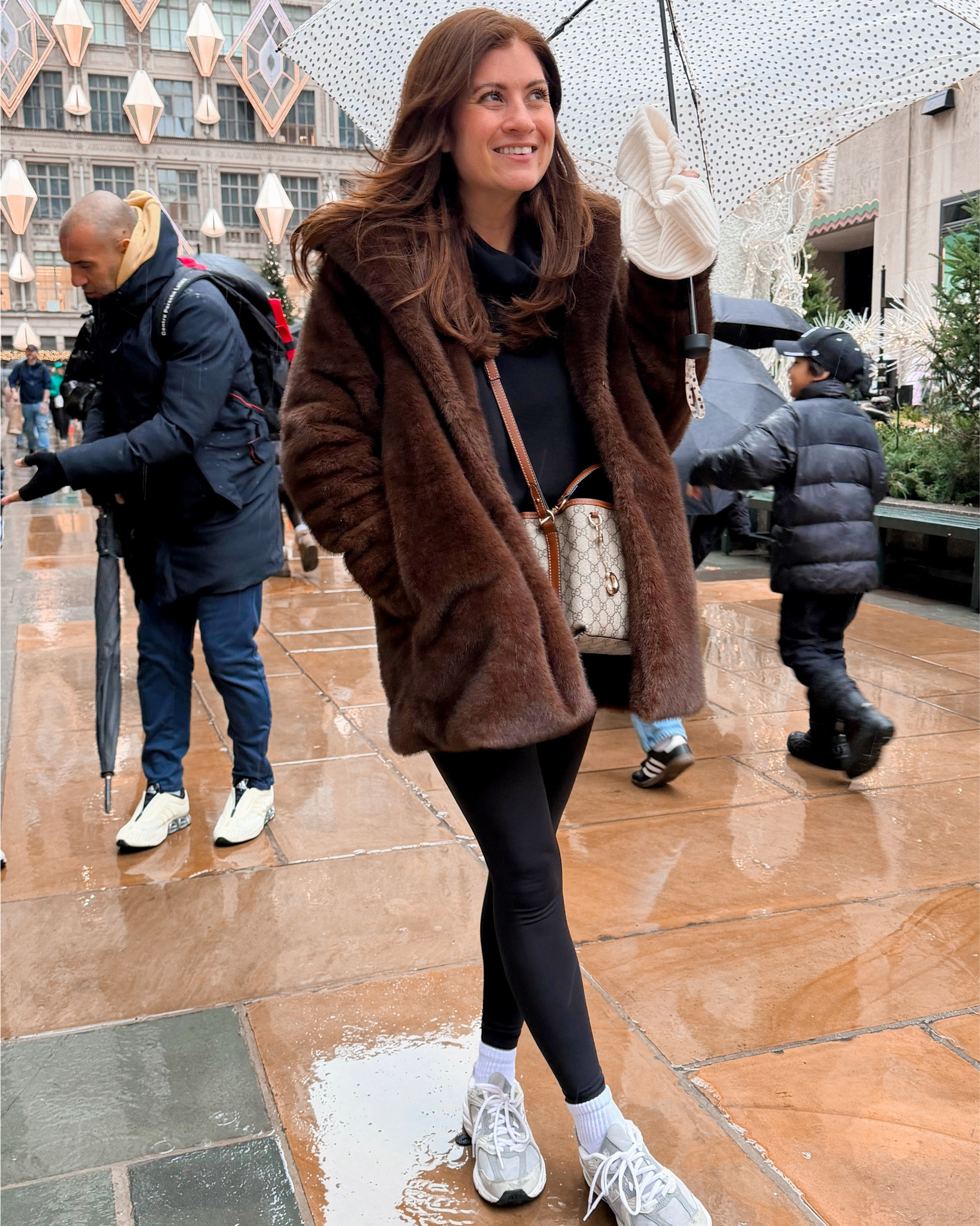 Day 1 in NYC! Cold and raining and rocked my travel look all day! Wanted to stay cozy in the rain (and my broken umbrella 😂)! Didn’t bring a waterproof jacket but it stayed v warm! 

#LTKdayinmylife #LTKOver40 #LTKSeasonal