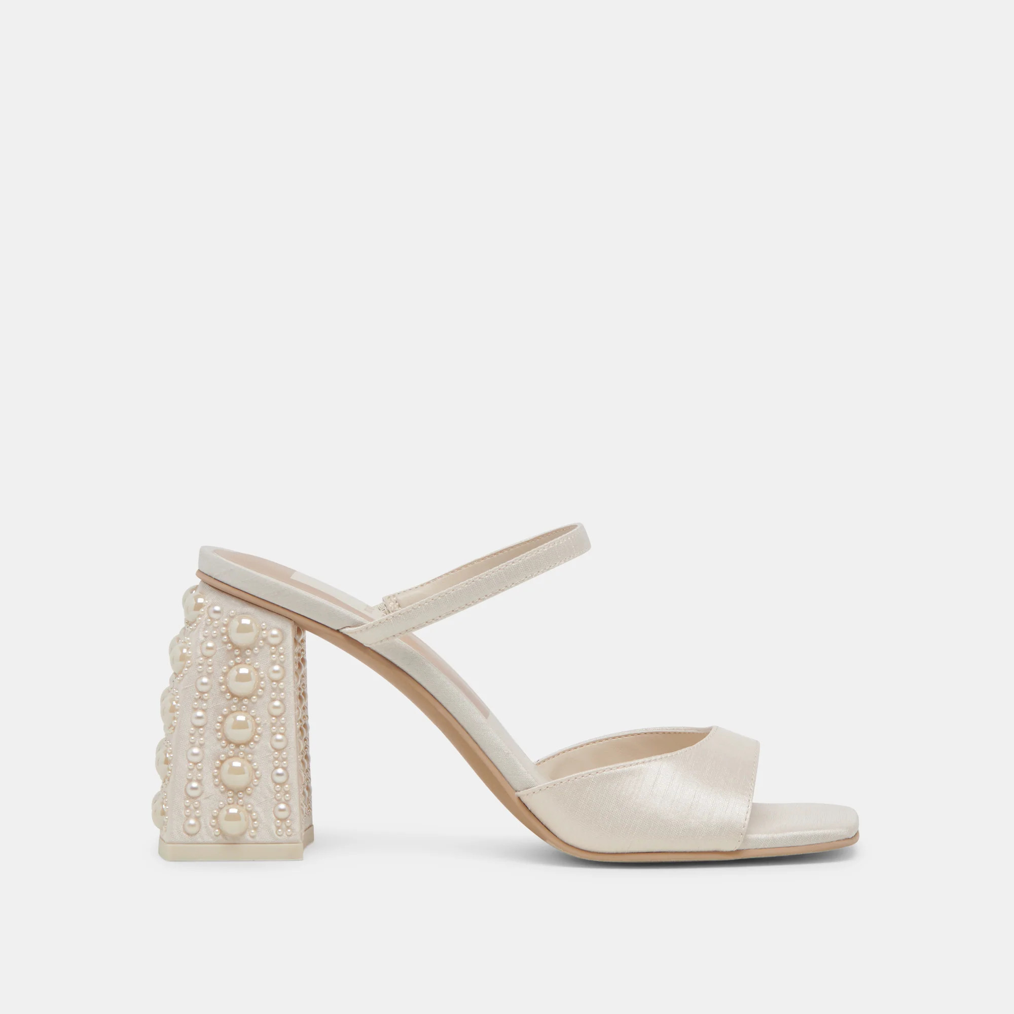 JEMMY PEARL HEELS VANILLA SILK | DolceVita.com