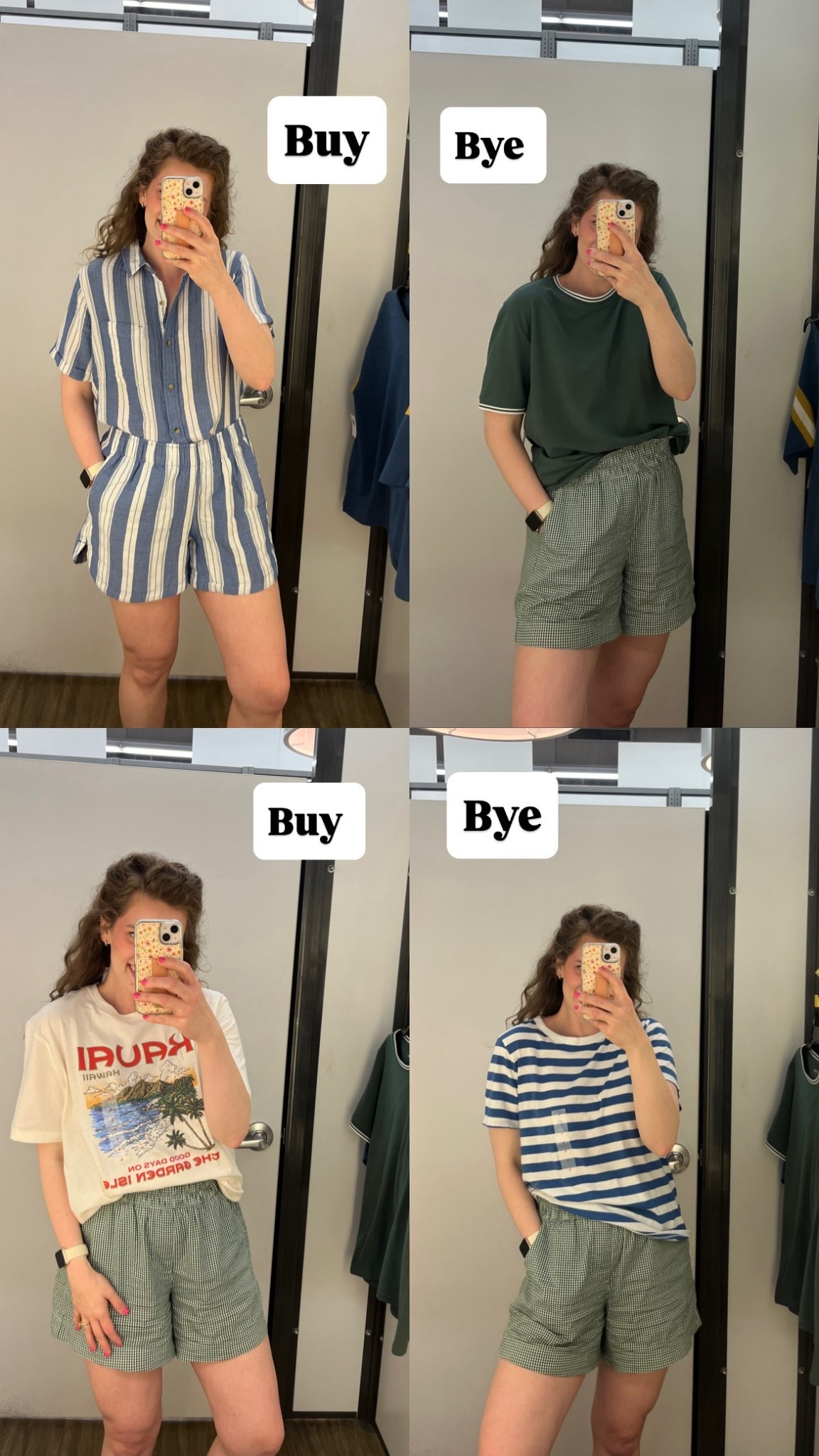 Little Old Navy run! I was having fun in the men’s section! Found this Kauai shirt and it made me so happy!!! Just had to snag it! Perfect to wear with biker shorts this summer or with boxer/linen shorts! I loved the striped set as well!! Size medium in set, size medium in green shirt, and size large in the other two shirts! So many sales at Old Navy right now!!