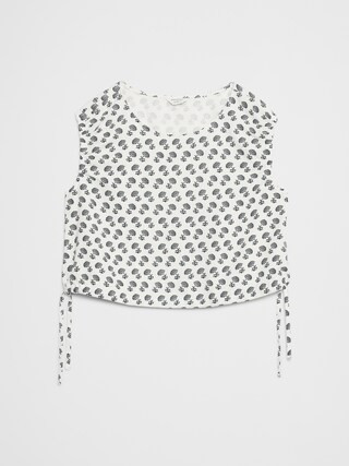 Linen-Blend Side-Tie Top | Banana Republic Factory