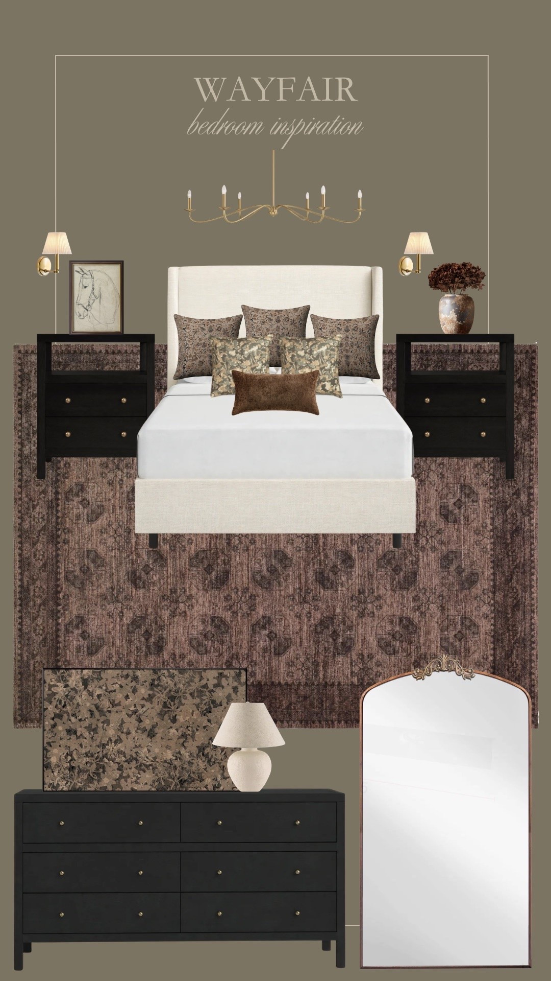 Wayfair bedroom inspiration for a moody and cozy home 🤎 This area rug is one of my favorites and makes the room feel so grounded. Plus, I love these throw pillows together! ☺️😍

#LTKHome #LTKSeasonal