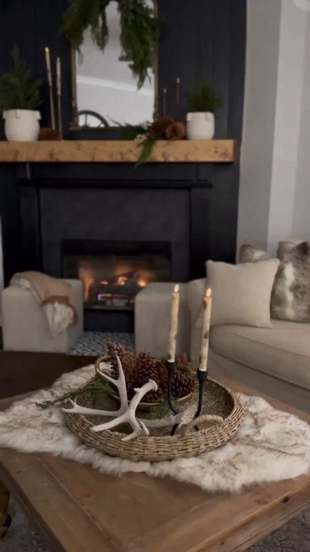 Create a cozy look for winter and add some fur, candles, pine ones and evergreen stems into your arrangements 

#LTKhome #LTKSeasonal #LTKVideo