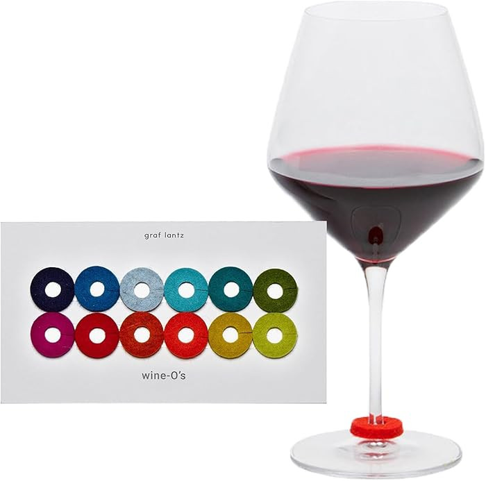 Graf Lantz - Wine-O's Merino Wool Wine Glass Charms (Rainbow) 12 Count - Drink Markers with Note ... | Amazon (US)
