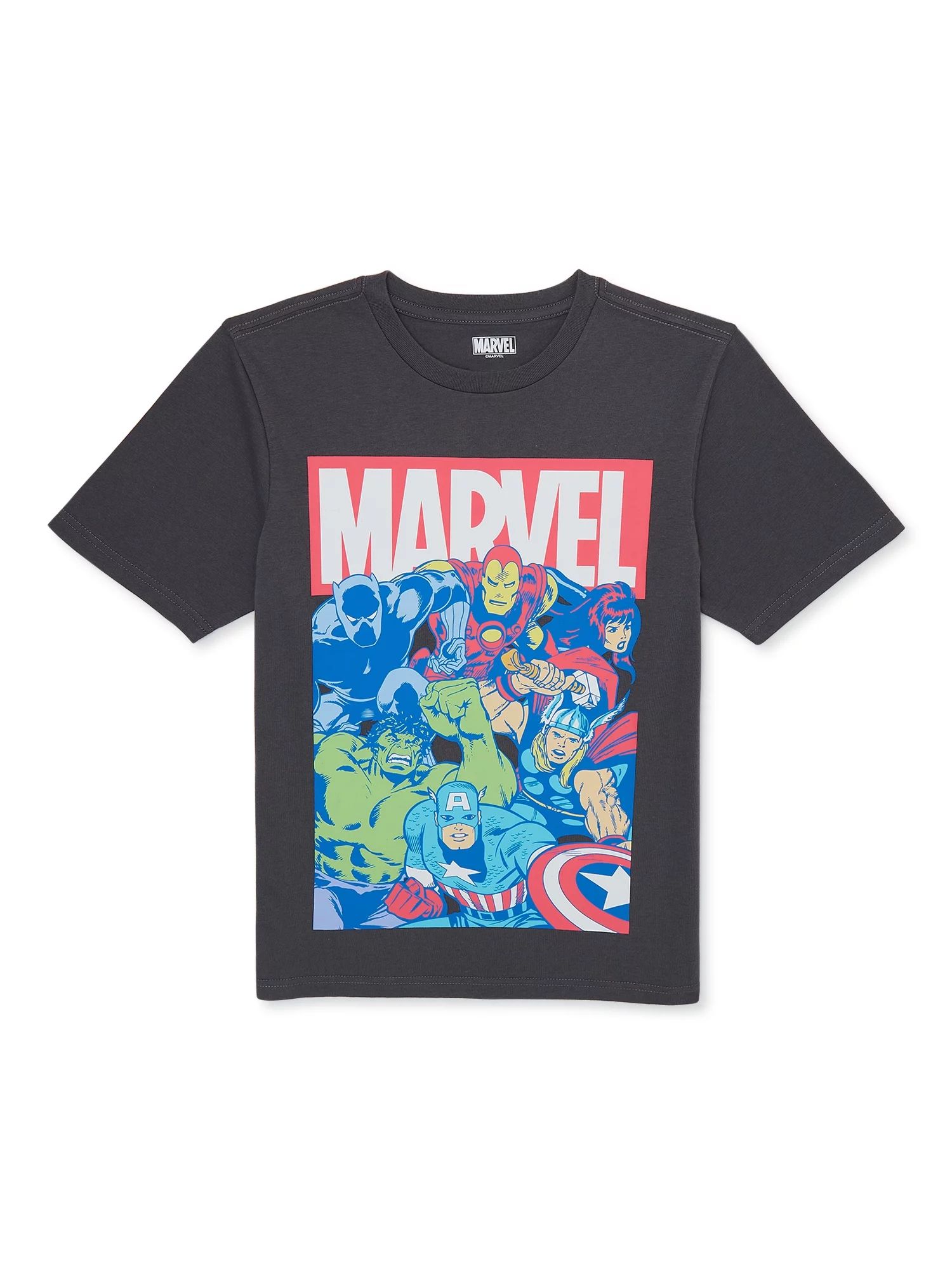 Marvel Boys Avengers, Crew Neck, Short Sleeve, Graphic T-Shirt, Sizes 4-18 | Walmart (US)