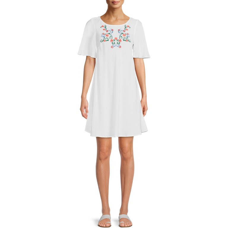 The Pioneer Woman Mommy & Me Embroidered Dress with Flutter Sleeves, Women's - Walmart.com | Walmart (US)