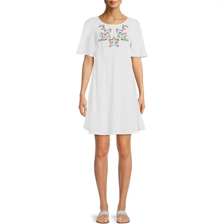 The Pioneer Woman Mommy & Me Embroidered Dress with Flutter Sleeves, Women's - Walmart.com | Walmart (US)