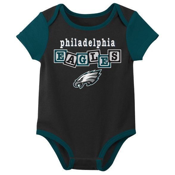 NFL Philadelphia Eagles Baby Boys' Newest Fan 3pk Bodysuit Set | Target