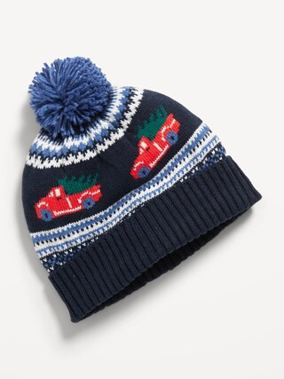 Unisex Pom-Pom Fair-Isle Beanie for Toddler | Old Navy (CA)