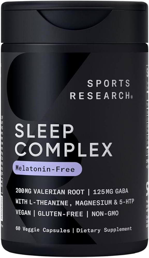 Sports Research® Sleep Complex- Melatonin-Free Vegan Capsules - with Valerian Root, GABA, L-Thea... | Amazon (US)