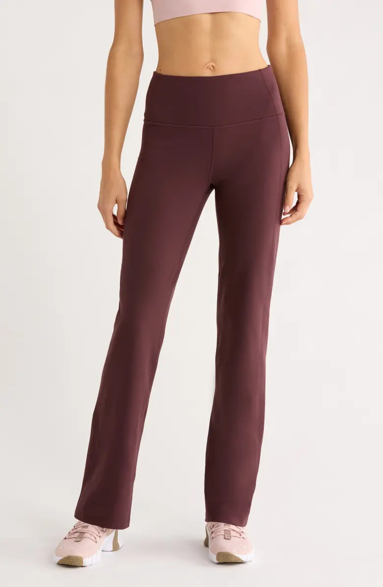 Zella Cozy Tech High Waist Straight Leg Pants | Nordstrom | Nordstrom
