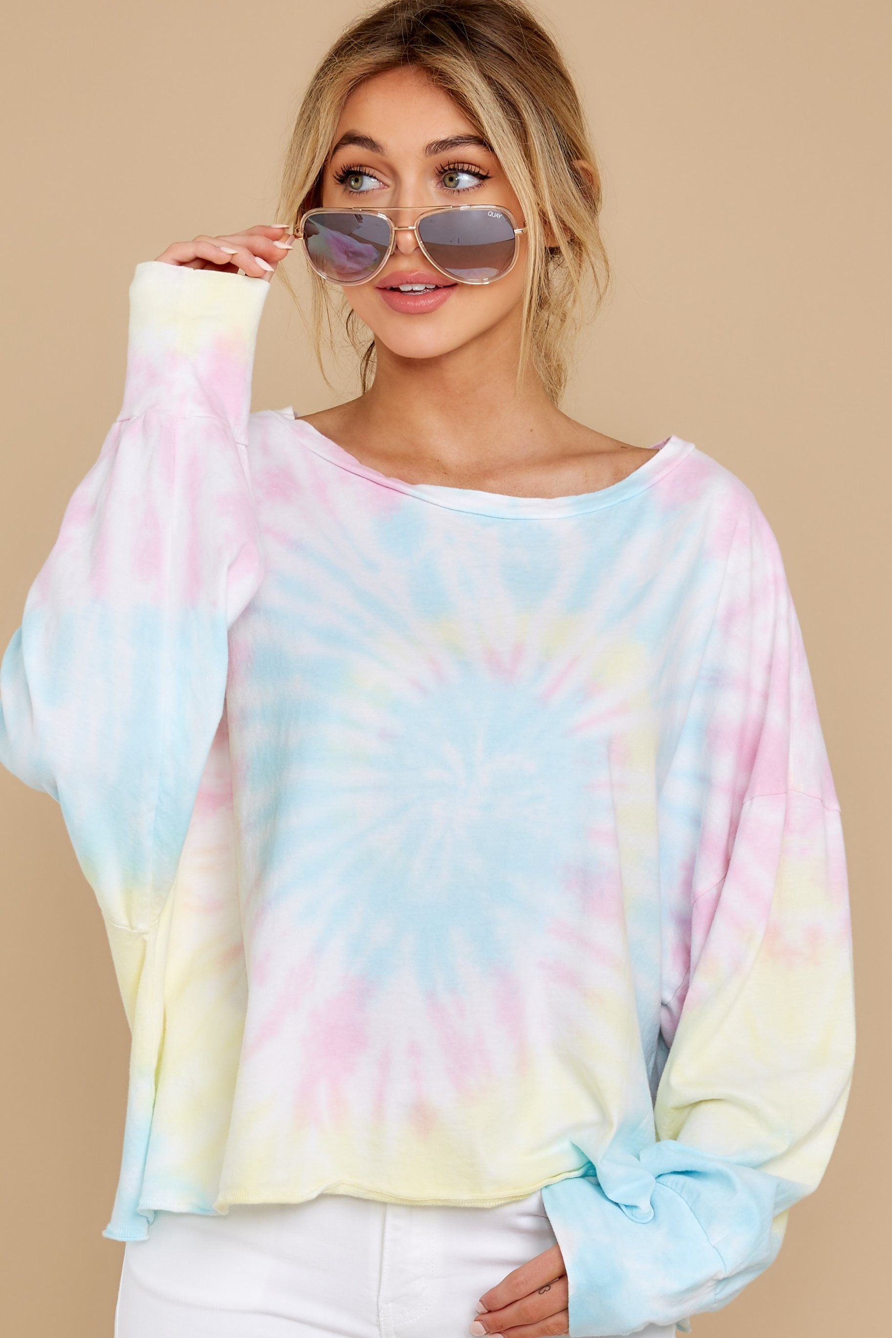 Sweet And Sour Blue Spiral Tie Dye Top | Red Dress 