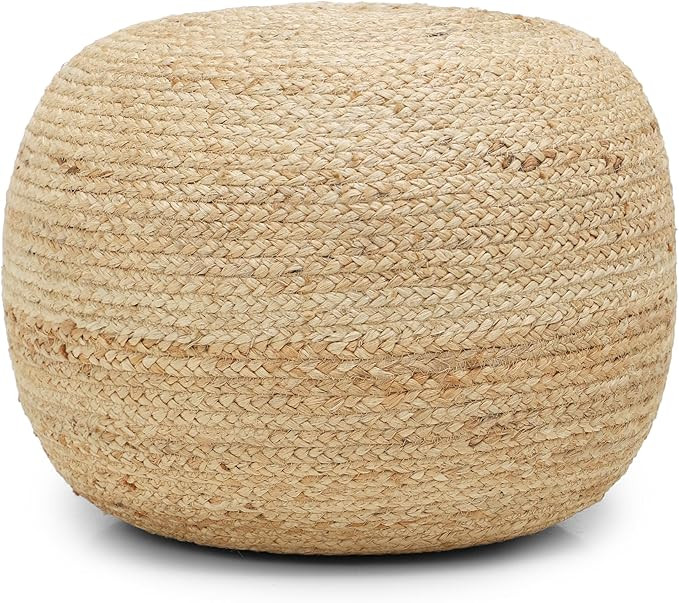REDEARTH · Jute Circular Jute Pouf Ottoman - Braided Pouffe Accent Sitting Round Footrest for Li... | Amazon (US)