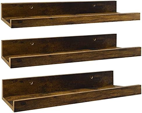 Giftgarden 16 Inch Floating Shelves for Wall Set of 3, Rustic Wall Mounted Picture Ledge Wooden Wall | Amazon (US)