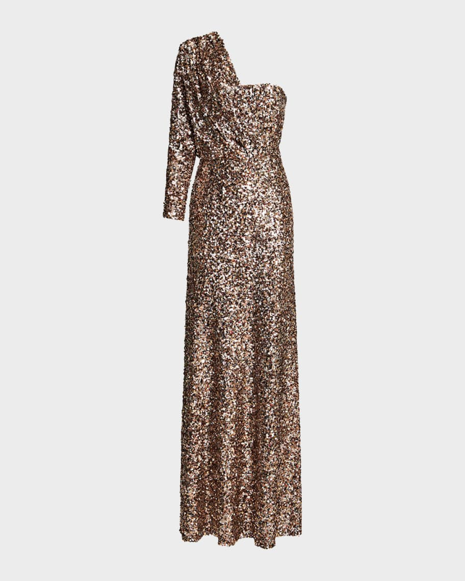 Halston Ramona One-Shoulder Sequin Gown | Neiman Marcus